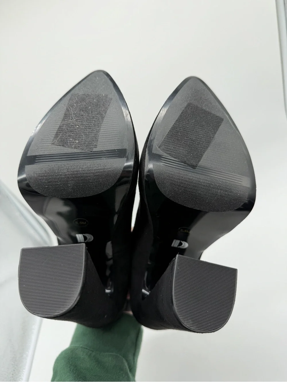 D'Amelio Marlania Platform Pump Black Microsuede Chunky Heel - US 5.5M